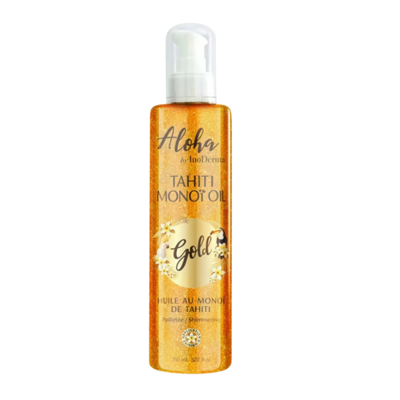 INODERMA ALOHA HUILE DE MONOI DE TAHITI Paillete gold spray 150ML