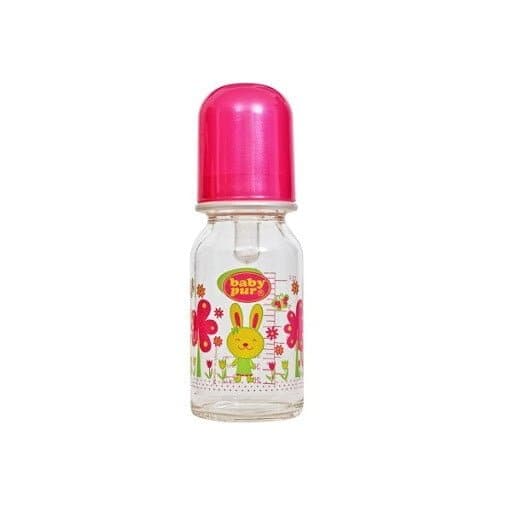 Baby pur Mini-biberon en verre 120 ml rose