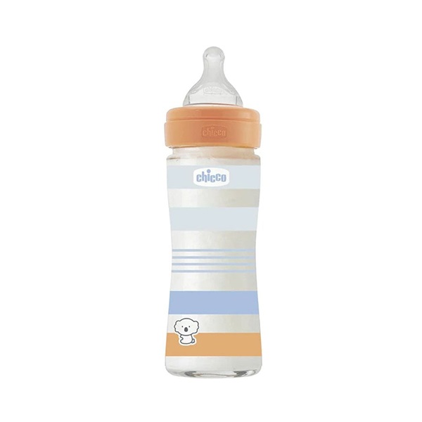 Chicco Biberon Well-Being en Verre Flux Lent 0M+ 240ml