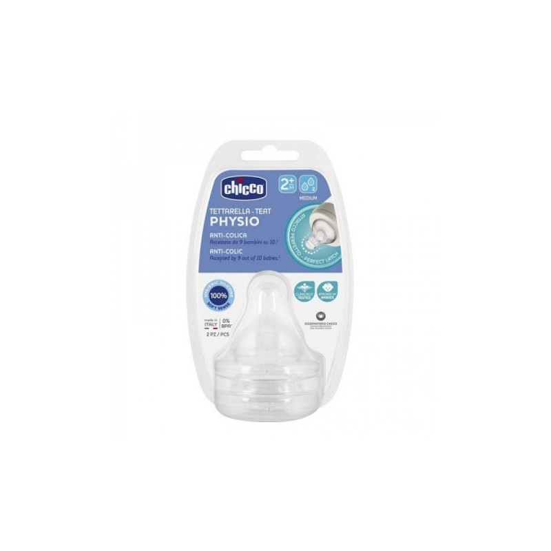 Chicco - Tétine physio teat anti colic silicone - 2M+